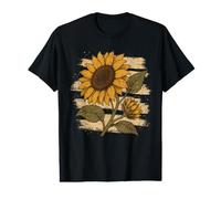 Rustic Sunflower Vintage Floral Botanical Nature Retro Value Graphic T-Shirt