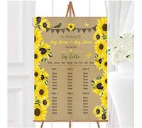 Rustic Sunflowers Vintage Personalised Wedding Seating Table Plan