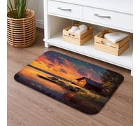 Rustic Sunset Cabin Quick Dry Bath Mat, Scenic Nature Absorbent Non Slip Shower Mat, Washable Bath Rugs for Bathroom Toilet Restroom Decorative 20x32 Inch