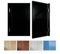 Rustic Swinging Cafe Door - Solid Wood Half Doors with Stainless Steel Hinges 180° Open & Close - Interior Room Divider for Bars & Cafes Black Finish (32" x 36")
