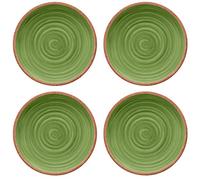 Rustic Swirl Green Melamine Dinner Plate Set (4)