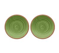 Rustic Swirl Green Melamine Side Plate Set (2)