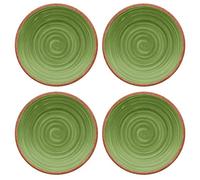 Rustic Swirl Green Melamine Side Plate Set (4)