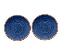 Rustic Swirl Indigo Melamine Dinner Plate Set (2)