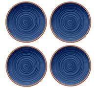 Rustic Swirl Indigo Melamine Dinner Plate Set (4)