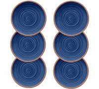 Rustic Swirl Indigo Melamine Dinner Plate Set (6)