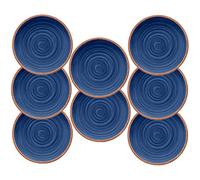 Rustic Swirl Indigo Melamine Dinner Plate Set (8)