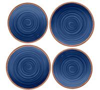 Rustic Swirl Indigo Melamine Dinner & Side Plate Set (4)