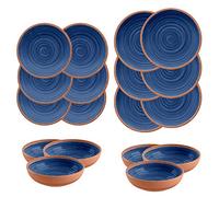 Rustic Swirl Indigo Melamine Outdoor Dining Set (18)