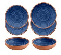Rustic Swirl Indigo Melamine Outdoor Dining Set (6)