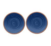 Rustic Swirl Indigo Melamine Side Plate Set (2)