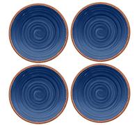 Rustic Swirl Indigo Melamine Side Plate Set (4)