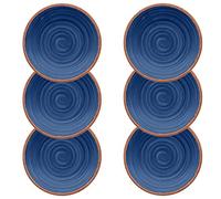 Rustic Swirl Indigo Melamine Side Plate Set (6)