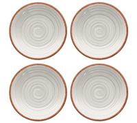 Purely Home Rustic Swirl Ivory Melamine Side/Salad Plates - Set Of 4, White