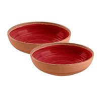 Rustic Swirl Red Melamine/Plastic/BBQ/Outdoor Bowl Set (2)
