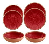 Rustic Swirl Red Melamine/Plastic/BBQ/Outdoor Dining Set (6)