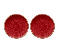 Rustic Swirl Red Melamine/Plastic/BBQ/Outdoor Dinner Plate Set (2)