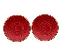 Rustic Swirl Red Melamine/Plastic/BBQ/Outdoor Side Plate Set (2)
