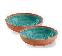 Rustic Swirl Turquoise Melamine Bowl Set (2)