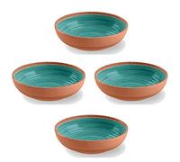 Rustic Swirl Turquoise Melamine Bowl Set (4)