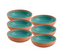 Rustic Swirl Turquoise Melamine Bowl Set (6)