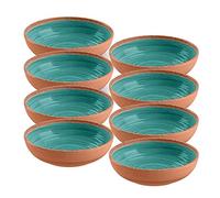 Rustic Swirl Turquoise Melamine Bowl Set (8)