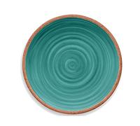 Rustic Swirl Turquoise Melamine Dinner Plate Set (1)