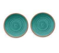 Rustic Swirl Turquoise Melamine Side Plate Set (2)