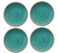 Rustic Swirl Turquoise Melamine Side Plate Set (4)