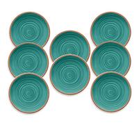 Rustic Swirl Turquoise Melamine Side Plate Set (8)