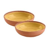 Rustic Swirl Yellow Melamine/Plastic/BBQ/Outdoor Bowl Set (2)