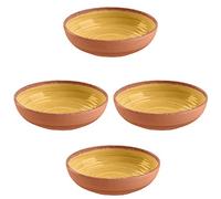 Rustic Swirl Yellow Melamine/Plastic/BBQ/Outdoor Bowl Set (4)