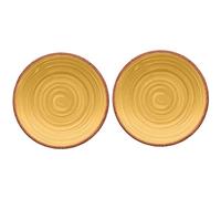 Rustic Swirl Yellow Melamine/Plastic/BBQ/Outdoor Side Plate Set (2)