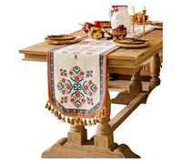 Rustic Table Runner Unique Modern Table Runner Tea Chinese Retro Dining Tablecloth Decoration TV Cabinet Cover Cloth Coffee Table Decorations(71 inches)