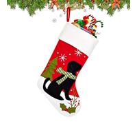 Rustic Theme Stocking - Christmas Fireplace Decoration for Dog and Cat Lovers | Embroidered Holiday Pet Ornament | For Winter, Easter, Party Awards, Classroom, Kids, Youth