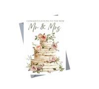 Rustic Tiered Cake Wedding Card - Elegant Newlywed Celebration - Romantic Marriage Keepsake for Couple WED22