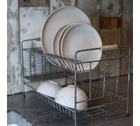 Rustic Tilmo Dish Rack, Industrial Grey Metal Wire Washing Up Drainer