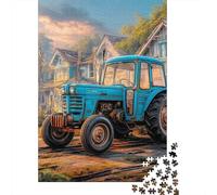 Rustic Tractor Scene 1000 Pc Eco-Friendly Paper Vintage Rural Landscape Style Puzzle Adult Hobbyists Portable Mind Decompression Hours Fun 70x50cm/1000pcs