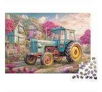 Rustic Tractor Scene Jigsaw Puzzle Vintage Farm Aesthetic 1000 Pieces for Couples Logic Skill Party Puzzle Gift for Collectors 38x26cm/1000pcs