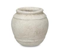 Rustic Vase for Flowers 15CM Small Cement Pot 3.1" Opening Beige Planter Vintage Farmhouse Pottery Vase for Pampas Grass Dry Plants Living Room Table Entryway Bathroom Shelf Mantel Home Decor