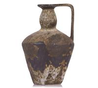 Rustic Vase for Home Decor, Vintage Wabi Sabi Decor Terracotta Vase, Large Clay Stone Vases with Handle for Living Room, Antique Vases for Shelf, Dining Table Centerpiece, Kitchen, Bedroom, Entryway