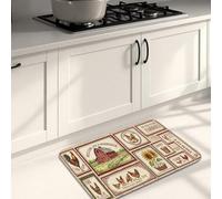 Rustic Vintage Farmhouse Kitchen Mats for Floor, Country Style Soft Mats, Everyday Cushioned Comfort Washable Non Slip Decor Rugs for Kitchen Sinks Laundryroom 16x24 Inch