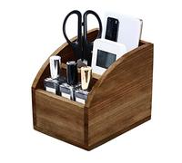 Rustic Vintage Wooden Desk Organizer Farmhouse Wood Remote Control Caddy, 3 Slot Tabletop Desktop Office Supply Storage Rack Desktop TV Remote Control Holder Home Decor Office Supplies Storage