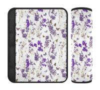 Rustic Violet White Baby Car Seat Belt Covers Comfy 2 Pack Auto Seat Shoulder Strap Pads for Women Backpack Shoulder