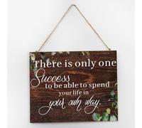 Rustic Wall Decorative Wooden Sign There Is Only One Success Retro Wall Art Wood Plaque Sign 10x12 Inch Wooden Hanging Signs Home Decor for Table Outdoor