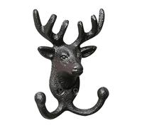 Rustic Wall Hanger - Deer Head Hook Fixture, 5.12 Inches Style Organizer with Antique Finish, Storage Accent, Decorative Hook, Hanging Rack for Holding Coats, Hats, Towels and Keys Home Organization