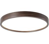 Rustic Walnut LED Flush Mount Ceiling Light - Low Profile Kitchen Bathroom Hallway Atrium Veranda Illumination Fixture