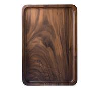 Rustic Walnut Wooden Tray Solid Wood Breakfast Tray Platter Tapas Tray Tea Tray Coffee Table Tray Housewarming Gift (Rectangle,Small)