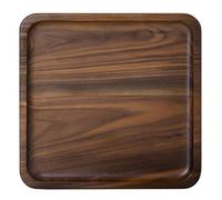 Rustic Walnut Wooden Tray Solid Wood Breakfast Tray Platter Tapas Tray Tea Tray Coffee Table Tray Housewarming Gift (Square,Small)