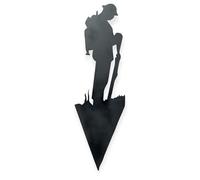 RUSTIC WAREHOUSE NORFOLK Lest We Forget Black Metal Soldier Garden Statue Decoration